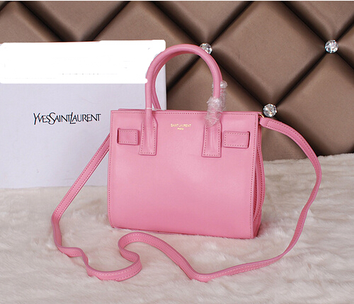 Amazing! 2014 Cheap Saint Laurent Yves - Classic Nano Sac De Jour Bag in Pink Leather - Click Image to Close