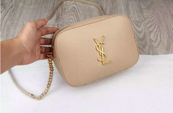 YSL 2015 Collection Outlet-Saint Laurent Camera Cross-Body Bag in Apricot Leather