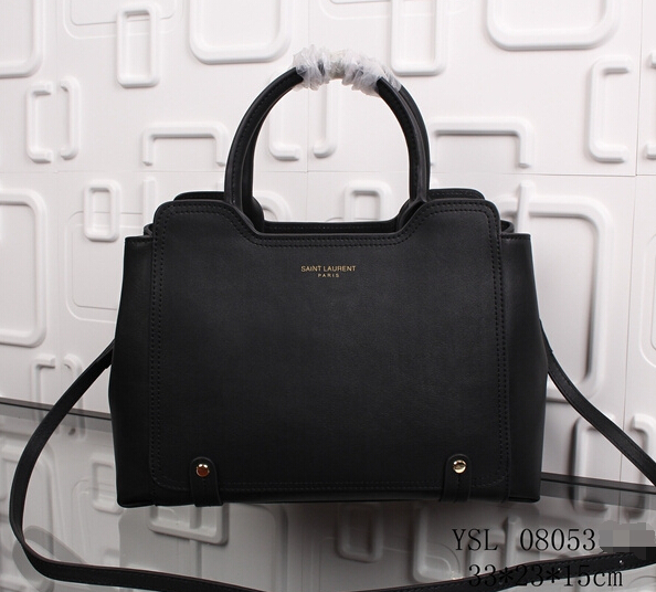 F/W 2015 New Saint Laurent Bag Cheap Sale-Saint Laurent Cabas Bag in Black Calf Leather