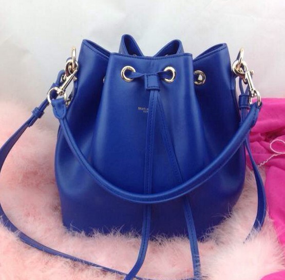 2014 Signature Saint Laurent bucket bag with removable tubular in blue,YSL Bags 2014