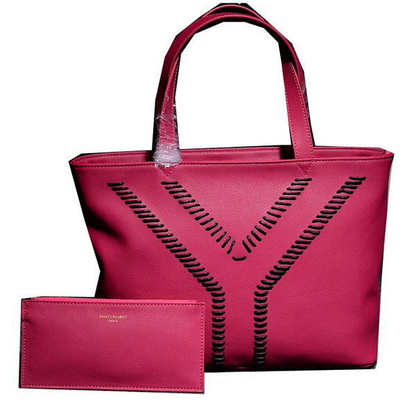 2014 Fall/Winter YSL Grained Leather Tote Bag Y7138 with Zip Pouch