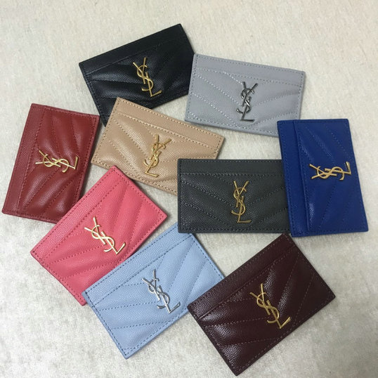 2016 Saint Laurent Bags Cheap Sale-Saint Laurent Credit Card Case in Matelasse Leather