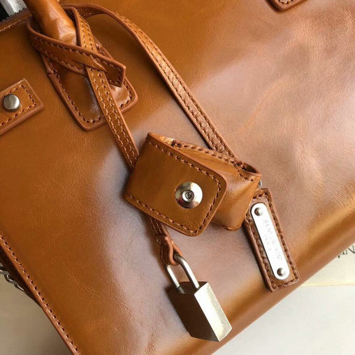 2017 Saint Laurent Baby Sac De Jour Duffle Bag in Brown Shiny Leather - Click Image to Close