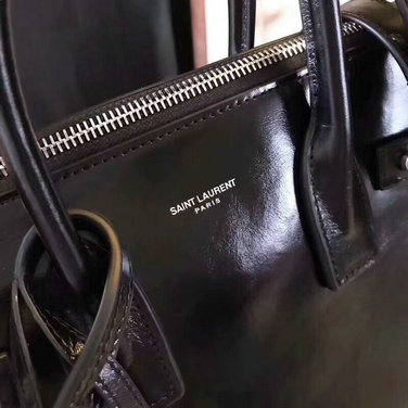 2017 Saint Laurent Baby Sac De Jour Duffle Bag in Black Shiny Leather - Click Image to Close
