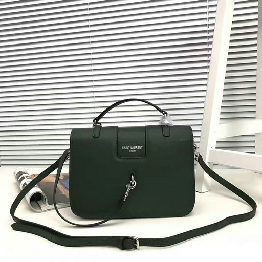 YSL 2017 Collection-Saint Laurent Medium Charlotte Messenger Bag in Green