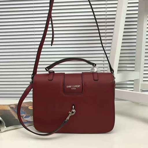YSL 2017 Collection-Saint Laurent Medium Charlotte Messenger Bag in Red