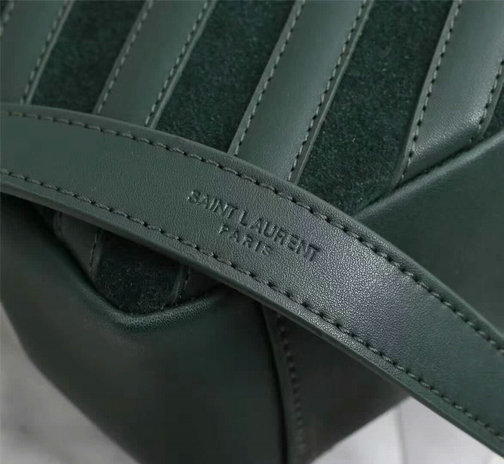 2017 F/W Saint Laurent Medium Monogramme College Bag in Dark Green Leather&Suede Patchwork - Click Image to Close