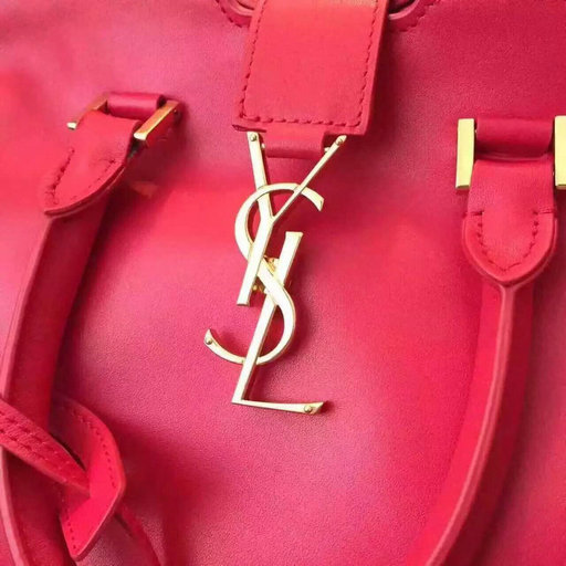 Limited Edition!2016 YSL Collection Outlet-Saint Laurent Small Monogram Cabas Bag in Red Leather - Click Image to Close