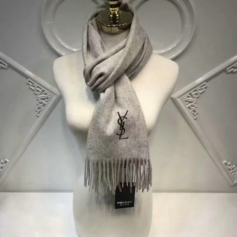 2017 Unisex Saint Laurent Fringed Scarf in Cashmere - Click Image to Close