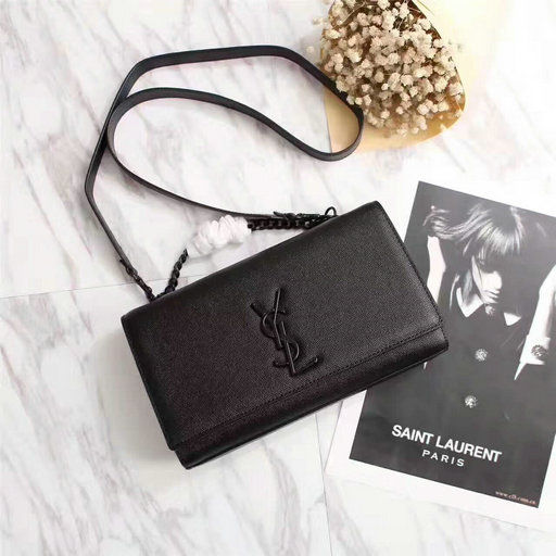 YSL 2017 Collection-Saint Laurent Medium Kate Monogram Satchel with Black Hardware
