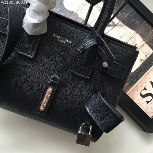 YSL Spring/Summer 2017-Saint Laurent Nano Sac De Jour Souple Bag in Black Grained Leather - Click Image to Close