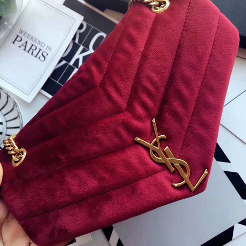 YSL Fall/Winter 2017 F/W Saint Laurent Small Loulou Chain Bag in “Y” Velvet and Leather - Click Image to Close