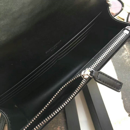 2017 F/W Saint Laurent Kate Chain and Tassel Wallet in Black Velvet and Crystals - Click Image to Close