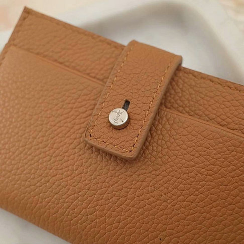 2018 S/S Saint Laurent Sac De Jour Souple Credit Card Case in Brown Grained Leather - Click Image to Close