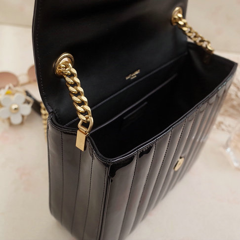 2018 S/S Saint Laurent Large Vicky Bag in Black Patent Leather - Click Image to Close