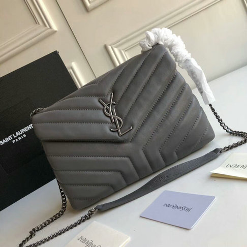 2018 Saint Laurent Small Loulou Chain Bag in Grey 