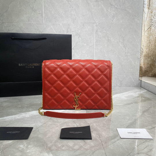 2019 Saint Laurent Becky Small Chain Bag in quilted lambskin leather