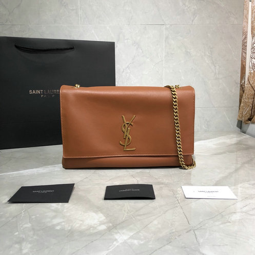 2019 Saint Laurent Kate Medium Reversible Bag in brown suede and smooth leather