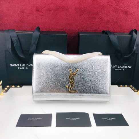 2019 Saint Laurent Kate Satchel in Silver Leather