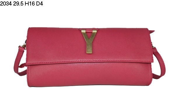 2015 New Saint Laurent Bag Cheap Sale-Saint Laurent Clutch Shoulder Bag in Light Red Calfskin Leather