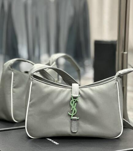2023 Saint Laurent Le 5 a 7 Crossbody Bag in grey Econyl® Regenerated Nylon