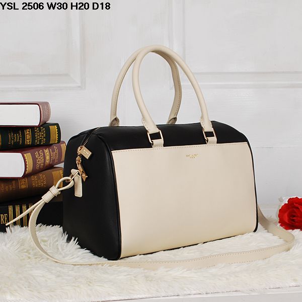 S/S 2016 Saint Laurent Bags Cheap Sale-Saint Laurent Classic Bag in Black and White Calfskin Leather