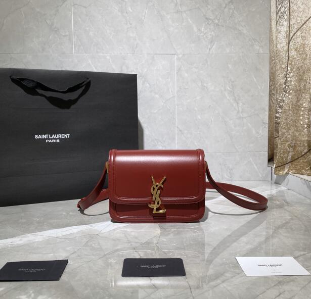 2020 cheap Saint Laurent solferino small satchel in box saint laurent leather red