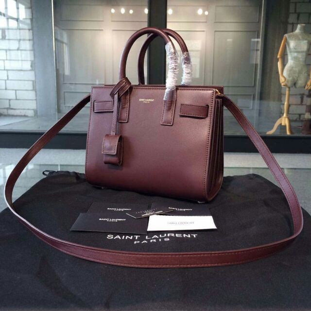 2015 New Saint Laurent Bag Cheap Sale-Saint Laurent Classic Nano Sac De Jour Bag in Oxblood Leather