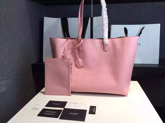 2015 New Saint Laurent Bag Cheap Sale-Saint Laurent Shopping Tote in Light Pink Leather