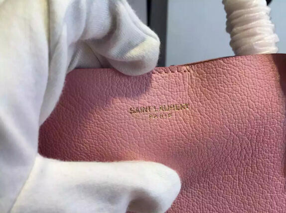 2015 New Saint Laurent Bag Cheap Sale-Saint Laurent Shopping Tote in Light Pink Leather - Click Image to Close