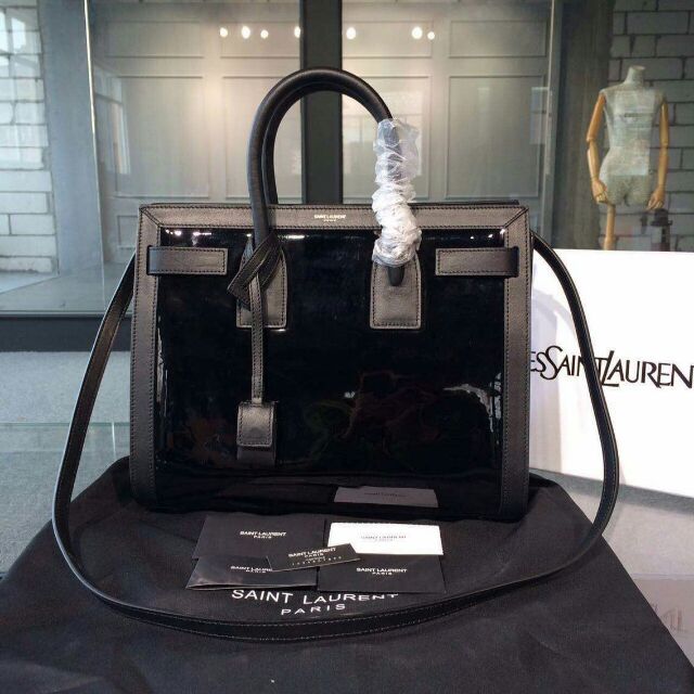 2015 New Saint Laurent Bag Cheap Sale- Saint Laurent Small SAC DE JOUR Bag in Black Patent Leather