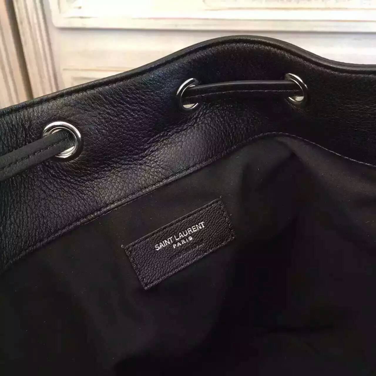 2016 New Saint Laurent Bag Cheap Sale-Saint Laurent Medium Emmanuelle Bucket Bag in Black Quailted Leather - Click Image to Close