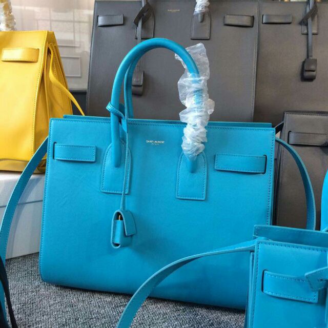 2015 New Saint Laurent Bag Cheap Sale-Saint Laurent Classic Nano Sac De Jour Bag in Blue Leather