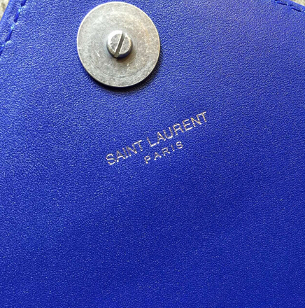 2015 New Saint Laurent Bag Cheap Sale-Saint Laurent Classic Medium COLLEGE MONOGRAM Saint Laurent Bag in Blue MATELASSE Leather - Click Image to Close