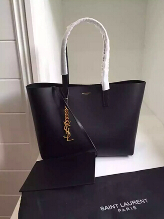 2015 New Saint Laurent Bag Cheap Sale-Saint Laurent Shopping Tote in Black Leather
