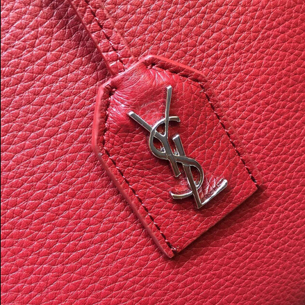 S/S 2015 New Saint Laurent Bag Cheap Sale-Saint Laurent Medium Cabas RIVE GAUCHE bag in Red Grained Leather - Click Image to Close
