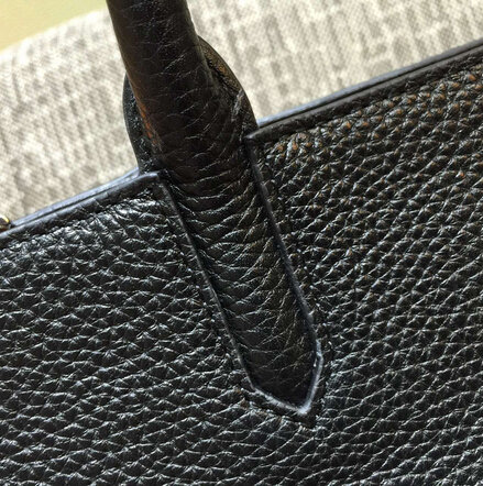 S/S 2015 Saint Laurent Collection Outlet-Saint Laurent Medium Cabas RIVE GAUCHE bag in Black Grained Leather - Click Image to Close