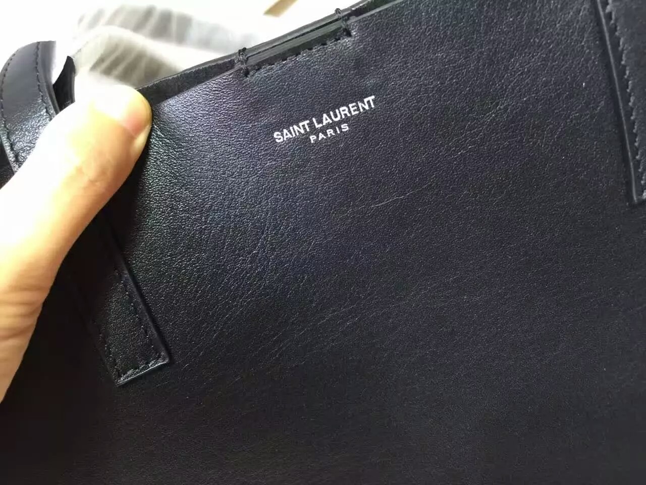 2016 New Saint Laurent Bag Cheap Sale-Saint Laurent Large Shopping Tote Bag in Black Leather - Click Image to Close