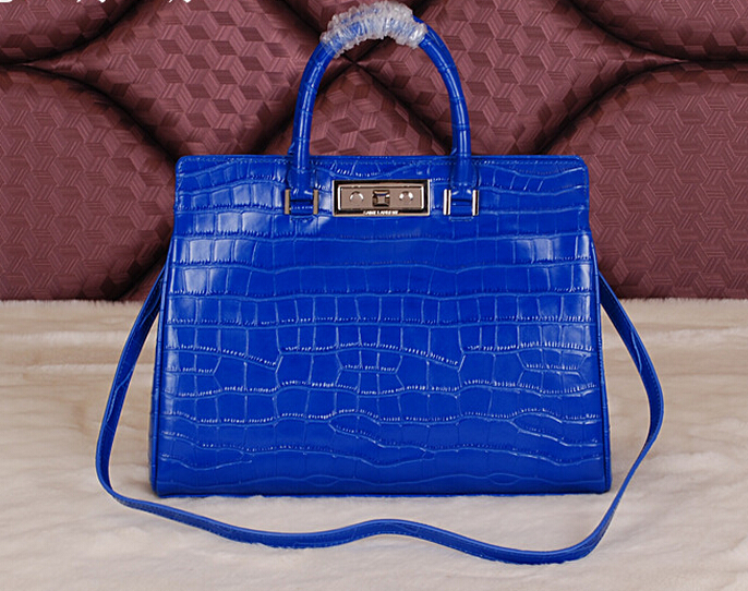 Cheap 2014 YSL Bags outlet---Saint Laurent classic Sac De Jour Bag crocodile leather 7118Blue - Click Image to Close
