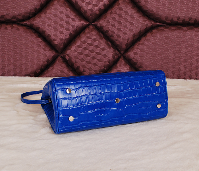 Cheap 2014 YSL Bags outlet---Saint Laurent classic Sac De Jour Bag crocodile leather 7118Blue - Click Image to Close