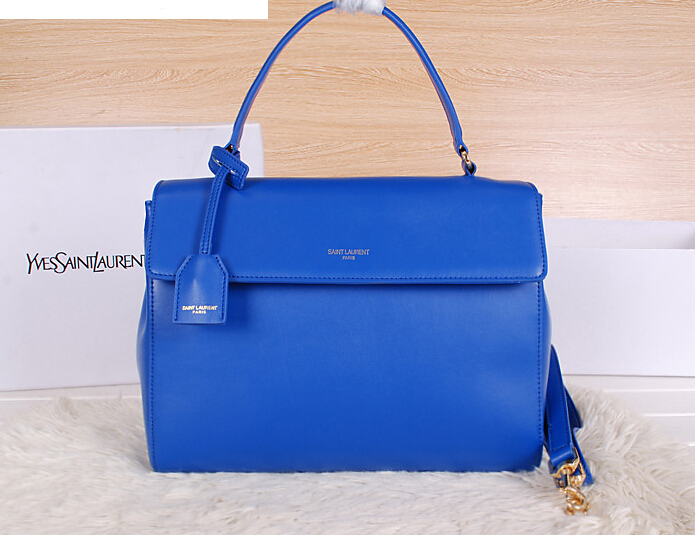 2014 New YSL Saint Laurent Medium Moujik Top Handle Bag Y8827 Blue