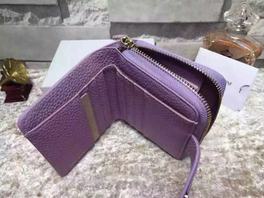 2015 New Saint Laurent Bag Cheap Sale-YSL Wallet in Lavender Grained Calfskin Leather - Click Image to Close