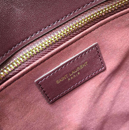 2015 New Saint Laurent Bag Cheap Sale-Saint Laurent Classic Medium Monogram UNIVERSITE BAG in Burgundy Leather - Click Image to Close