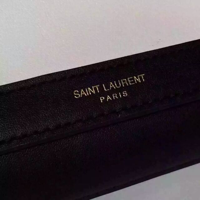 2015 New Saint Laurent Bag Cheap Sale-YSL Color Matching Clutch in White&Black Calfskin - Click Image to Close