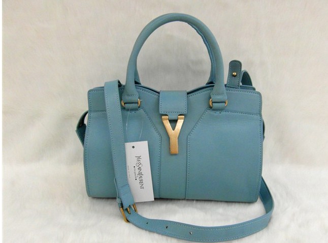 ysl blue cotton handbag  