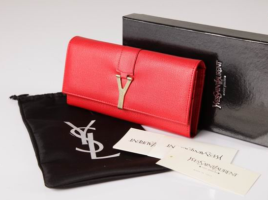 2012 Cheap Yves Saint Laurent Y Clutch in red Leather,YSL Bags