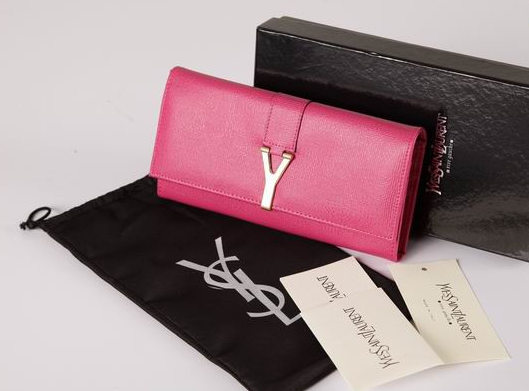 2012 Cheap Yves Saint Laurent Y Clutch in pink Leather,YSL Bags