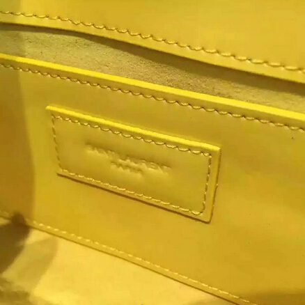2015 New Saint Laurent Bag Cheap Sale-Saint Laurent Classic Monogram Saint Laurent Satchel in Lemon Patent Leather - Click Image to Close