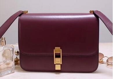 2020 Saint Laurent CARRE satchel in smooth leather burgundy