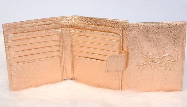 -2014 YSL Trifolded wallet in gold on sale